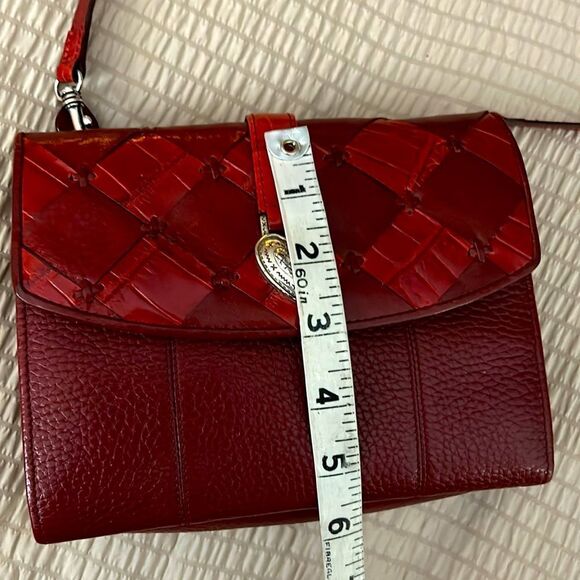 Brighton Red Leather crossbody wallet Bag - Picture 9 of 12